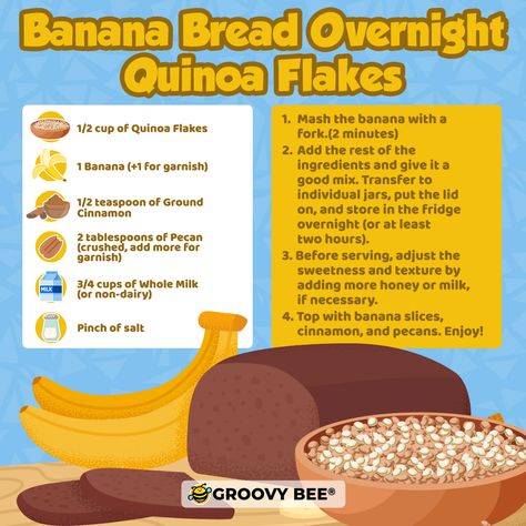 Overnight Quinoa, Quinoa Flakes, Recipes Quinoa, Hot Cereal, Overnight Oats, Quinoa, Oats, Banana Bread, Cereal