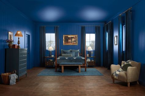 Valspar's 2025 Color of the Year Is Here—See the Deep, Inviting Hue Valspar Blue, Valspar Colors, Trim Paint, Trending Paint Colors, Paint Color Palettes, Paint Brands, Home Design Decor, Color Of The Year, Simple House