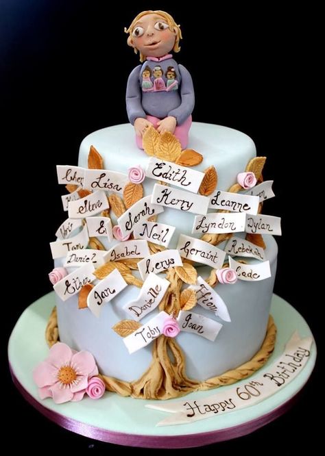 Grandmother Birthday Cake, Family Reunion Cakes, Family Tree Cakes, Garden Theme Cake, 25th Wedding Anniversary Cakes, 70th Birthday Cake, 80 Birthday Cake, Fondant Cake Designs, Wedding Anniversary Cakes