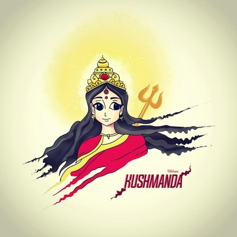 Kuhmanda maa Maa Kushmanda Drawing, Kushmanda Devi Drawing, Navratri Durga Mata Drawing, Navratri 9 Devi, Maa Katyayani Drawing, Navratri 9 Devi Drawing, Mata Rani Illustration, Kushmanda Mata, Mata Kushmanda