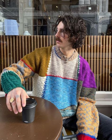 Frank Longbottom Aesthetic, Regan Walker, Masc Fashion, Crochet Men, Knitwear Sweater, Knit Men, Knitwear Men, Men's Knit, Character Outfits