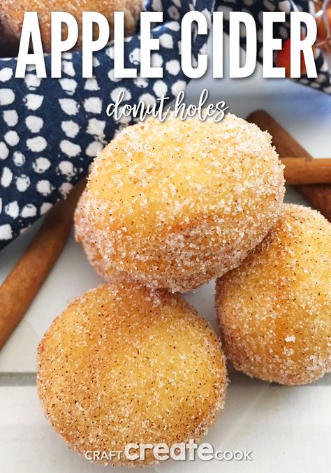 These Apple Cider Donut Holes taste like Fall and are delicious with a cup of coffee or a glass of cold milk. Air Fried Apple Cider Donuts Recipe, Apple Cider Gift, Deep Fried Apple Cider Donuts Recipe, Apple Cider Old Fashioned Donut, Apple Cider Doughnuts Fried, Apple Cider Baked Donuts With Donut Pan, Apple Cider Donut Holes, French Delicacies, Easy To Make Breakfast