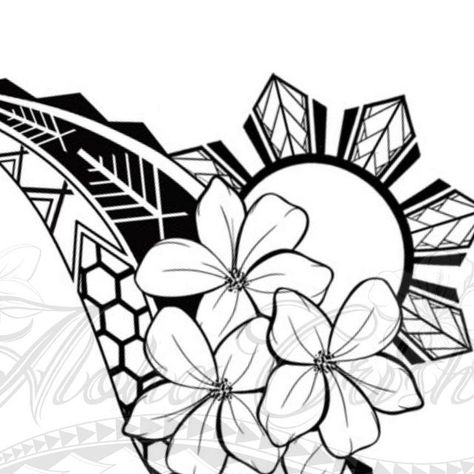 Mindanao Tattoo Design, Tattoo Ideas Female Filipino, Filipino Drawing Ideas, Filipino Floral Tattoo, Phillipino Tattoo Design, Filipino Patterns Design, Filipino Flower Tattoo Philippines, Philippine Tattoo Design, Filipino Tribe Tattoo Women