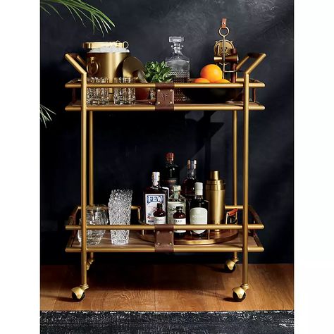 Classy Bar Cart, Zigarren Lounges, Bar Cart Design, Bar Deco, Gold Bar Cart, Bar Sala, Bar Cart Styling, Deco Studio, Bar Storage