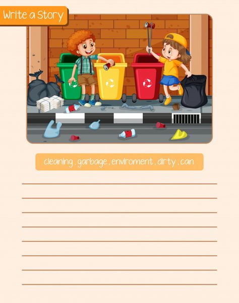 Tell a story pick up rubbish Free Vector | Free Vector #Freepik #freevector #frame Handwriting Practice Sentences, Describe The Picture, Picture Story Writing, Creative Writing For Kids, Speaking Activities English, Picture Comprehension, Reading Comprehension For Kids, Reading Comprehension Lessons, Grammar For Kids