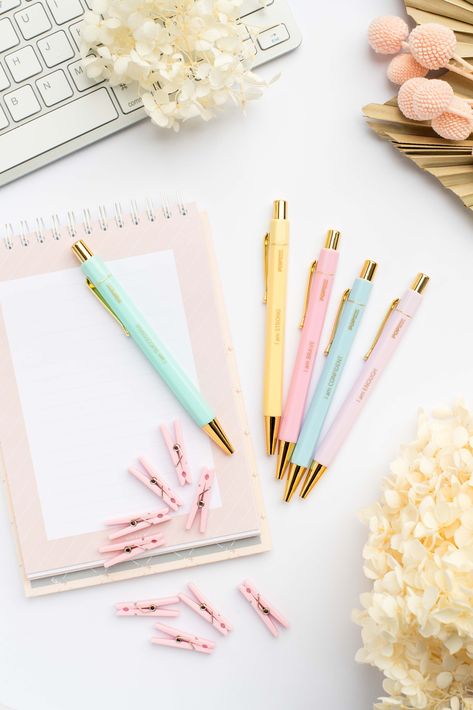 coloured pens laid out on a desk with a white keyboard and white dried flowers Stationery Photoshoot Ideas, Pen Photography Ideas, Stationary Photography, Pastel Pen, Christmas Fragrance, Non Alcoholic Wine, Glam Hair, Stationery Inspiration, Poster Background Design