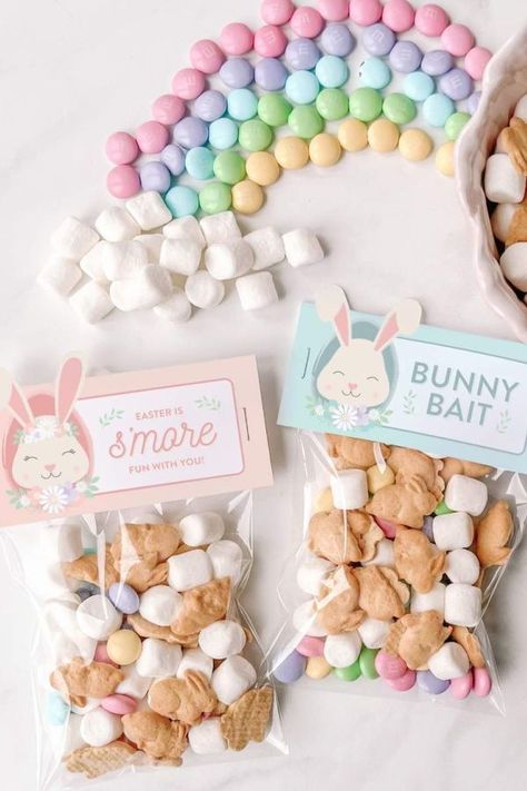 Don't miss this sweet Easter bunny-themed party! The S'more party favours are lovely!! See more party ideas and share yours at CatchMyParty.com Bunny Bait Printable Tags, Easter Themed Gender Reveal, Easter Gender Reveal Party, Bunny Bait Printable, Easter Brunch Party, Easter Gender Reveal, Easter Party Ideas, Easter Theme Party, Ballet Birthday Party