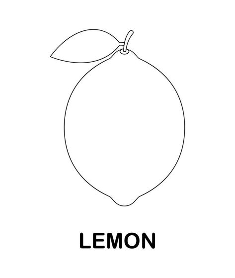 Coloring page with Lemon for kids Lemon Outline Drawing, Lemon Outline, Lemon Drawing, Outline Drawing, Coloring Page, Adobe Illustrator, Coloring Pages, Vector Free, Illustrator