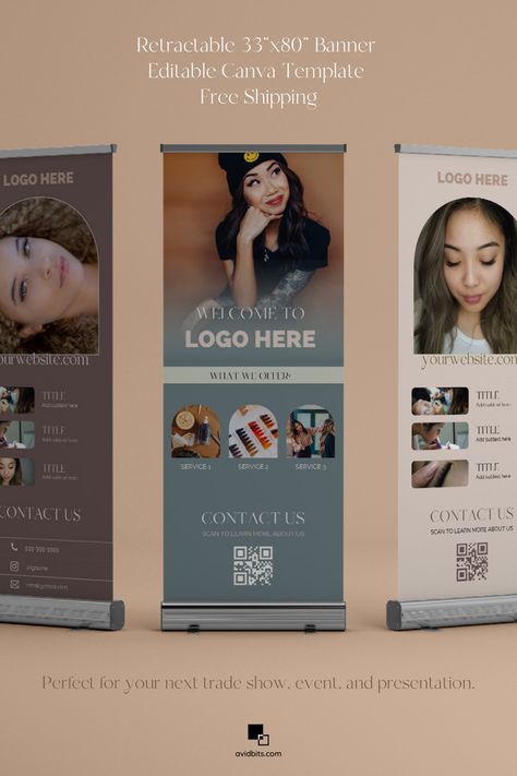 Event decor retractable banner for trade shows Banner For Business Event, Trade Show Banner Design, Digital Marketing Banner Design, Retractable Banner Design Inspiration, Tradeshow Banner, Logo Colors, Banner Stand, Web Design Marketing, Retractable Banner