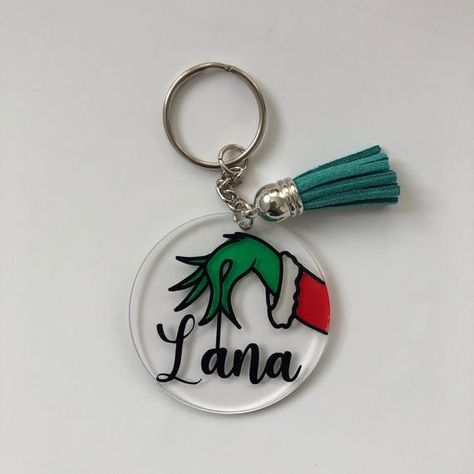 Grinch Name, Cheap Valentines Gifts, Grinch Hand, Personalised Gifts For Mum, Name Keyrings, Wallet Insert Card, Rainbow Keychain, Gin Gifts, Cheap Christmas Gifts