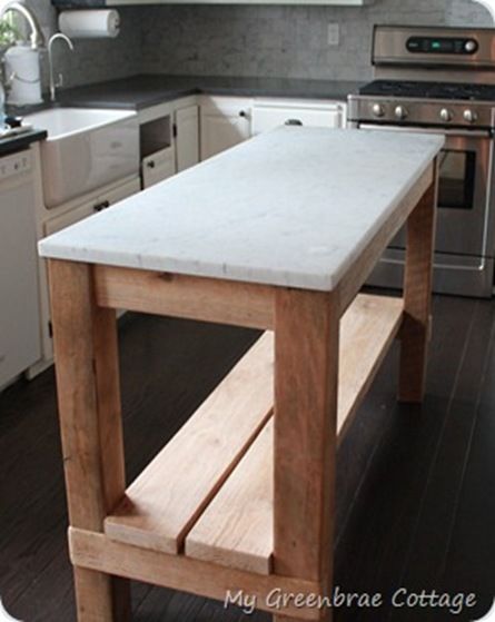 Reclaimed Wood Kitchen Island.  looking for something like this that I can roll dough on. -Laura Narrow Kitchen Island, Reclaimed Wood Kitchen Island, Earthy Textures, Reclaimed Wood Kitchen, Restoration Hardware Inspired, Narrow Kitchen, Kitchen Island Table, Wood Kitchen Island, Diy Kitchen Island