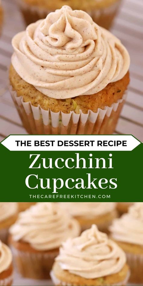 Zucchini Bread Cupcakes, Banana Bread Cupcakes, Cinnamon Buttercream Frosting, Caleb Martin, Carrot Zucchini Muffins, Zucchini Bread Muffins, Zucchini Cupcakes, Cinnamon Buttercream, Zucchini Banana Bread