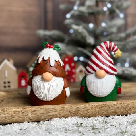 Clay Gonk, Creative Christmas Food, Clay Gnomes, Christmas Competition, Christmas Competitions, Terry's Chocolate Orange, Christmas Cake Designs, Striped Hat, Christmas Table Decor