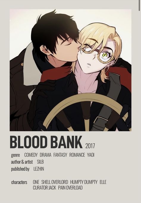 Manhwa Poster, Manga Recommendation, Blood Bank, Anime Suggestions, Animes To Watch, Anime Printables, Anime Titles, Minimalist Posters, Anime Poster