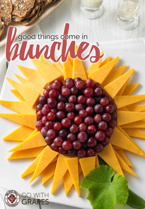 Jungle Fruit, Cheese And Cracker Platter, Mint Syrup, Sunflower Birthday Parties, Cheese Triangles, Transcontinental Railroad, Grape Vineyard, Quick Appetizer, Sunflower Party