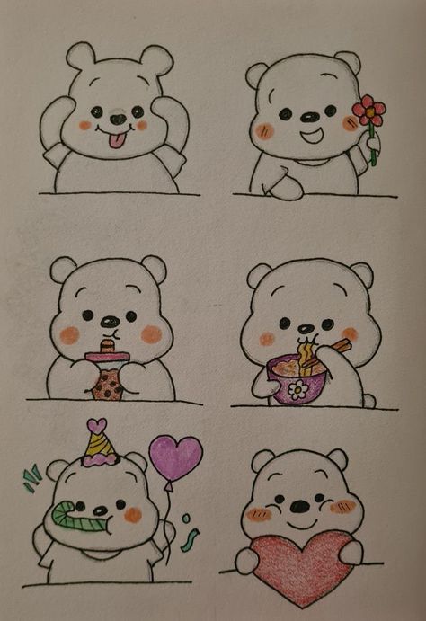 Cute Dolls Drawing Easy, Cute Teddy Drawing, Cute Teddy Bear Drawing, Small Easy Drawings, Bear Doodle, Teddy Bear Drawing, Creative Drawings, Cute Easy Doodles, Easy Love Drawings