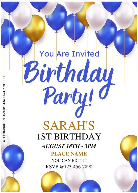 Happy Birthday Invitation Card, Birthday Party Invitations Free, Birthday Invitation Card Template, Colorful Decorations, Free Printable Birthday Invitations, Invitation Design Template, Happy Birthday Wishes Quotes, Party Invite Design, Free Invitation Templates