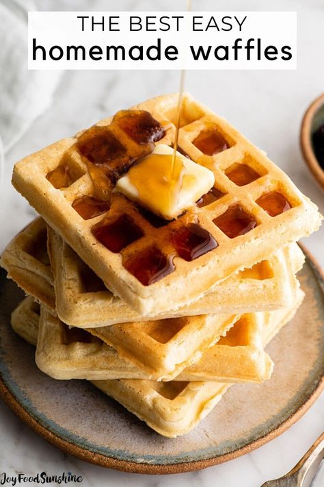 Waffle Recipe Without Milk, Best Waffle Recipe, Easy Waffle Recipe, Waffle Maker Recipes, Fluffy Waffles, Waffles Easy, Waffles Recipe, Homemade Waffles, Waffle Recipe