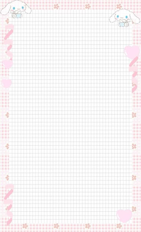 Sanrio Goodnotes, Pink Goodnotes Template, Sanrio Notes Template, Aesthetic Note Template, Note Template Aesthetic, Notes Template Aesthetic, Writing Paper Template, Memo Pad Design, Writing Paper Printable Stationery