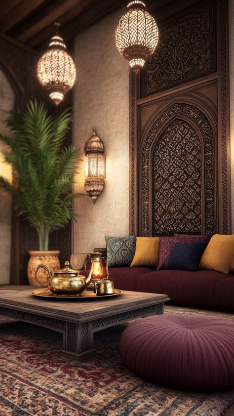 A Moroccan-style living room is the perfect mix of cozy and bold. With layered rugs, patterned pillows, and warm lighting, this timeless Moroccan decor trend makes any space feel inviting. Adding a few key decor items like lanterns and textured fabrics will bring the Middle Eastern home aesthetic to life. See how to make your living room feel like a stylish retreat with these easy ideas. Moroccan Home Decor Ideas, Middle Eastern Home, Moroccan Style Living Room, Minimalist Decorating, Key Decor, Patterned Pillows, Textured Fabrics, Moroccan Home Decor, Moroccan Home