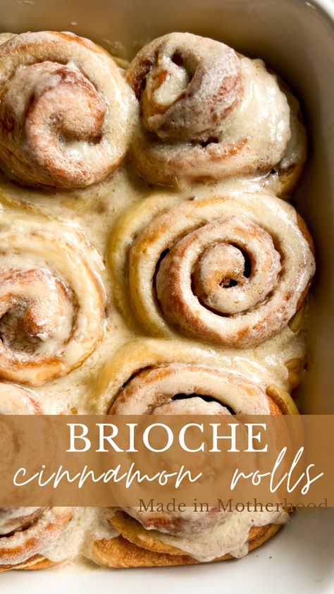 Flakey Cinnamon Rolls, Brioche Cinnamon Buns, Pumpkin Brioche Cinnamon Rolls, Sourdough Brioche Cinnamon Rolls, Brioche Cinnamon Rolls Recipe, Sourdough Brioche Rolls, Sourdough Sweet Rolls, Brioche Danish, Cinnamon Raisin Rolls