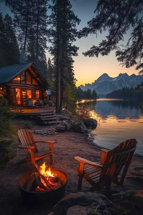 Camping In Nature, Balcony Ideas House, A Cabin In The Woods, Road Trip Camping, Camping Inspiration, Cabin In The Mountains, Forest Cabin, Dream Cabin, Beautiful Scenery Pictures