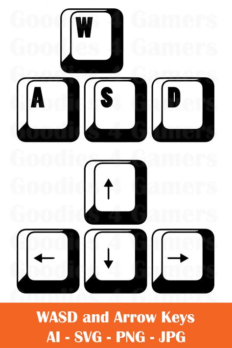 Arrow Keyboard, Wasd Keyboard, Keyboard Drawing, Gamer Keyboard, Cricut Design Studio, Digital Drawings, Keyboard, Video Games, United States