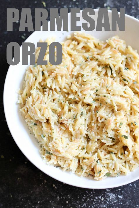 Orzo Parmesan, Orzo Side Dish, Orzo Side, Orzo Rice, Parmesan Orzo, Orzo Dishes, Orzo Recipes, Pasta Sides, Six Sisters Stuff