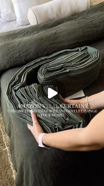 Paola Medina on Instagram: "✨AMAZON FINDS: comment “REA29” for links! To get the look of these designer inspired custom curtains: • Triple pleat • Memory shape • Several colors available. As shown: Hunter Green • Lining type as shown: Black out Bedroom refresh Affordable curtains Organic modern Home hacks Home decor tips Interior design inspiration Home decor #amazonhome #amazonfinds #lovemypotterybarn #homehacks #organicmodern #cljsquad #myparachutehome #customcurtains #bedroomstyling #twopageshome #ltkhome #twopagescurtains" Green Curtains Living Room Ideas, Black Out Bedroom, Black Curtains Bedroom, Green Curtains Living Room, Green Living Rooms, Green Curtains Bedroom, Affordable Curtains, Blackout Curtains Bedroom, Woven Wood Shades