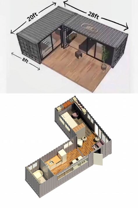 Container and Tiny Home Ideas - Guides | ❤️🏠 | Facebook Container Small House, Off Grid Container Home, Container Tiny House Ideas, Container Homes Interior, Tiny Home Ideas, Tiny Home Plans, Tiny Container House, Tiny House Storage, Shipping Container Home Designs