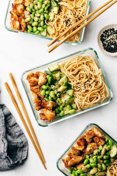 Work Lunch Recipes, Sesame Noodle, Easy Lunches For Work, Packing Lunch, Chicken Lunch, Work Lunches, Meal Prep Ideas, Lunch Bowl, Make Ahead Lunches