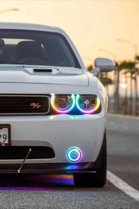 Check out this awesome Dodge Challenger, perfect for car enthusiasts and custom car fans who love muscle and sports cars. Elevate your vehicle with cool LED halos, making it a show-stopper at car shows alongside supercars and exotic cars. Join the car community and add a touch of luxury to your classic ride with these stylish car accessories.#car #cars #automotive #vehicle #drive #ride #drivefast #cargram #carporn #cargasm #carlifestyle #carlove #carphotography #carcommunity #carclub #carshow Dodge Challenger Accessories, Challenger Accessories, Dodge Challenger Custom, Black Car Wallpaper, Car Community, Car Banner, Stylish Car, 2015 Dodge Challenger, Car Backgrounds