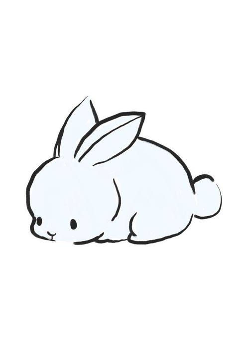 Cute Bunny Outline, Bunny Laying Down Drawing, Bunny Side Profile Drawing, Cute Easy Bunny Drawings, Cool Bunny Tattoo, Bunny Simple Tattoo, Bunny Painting Simple, Bunny Simple Drawing, Cute Rabbit Drawing Easy