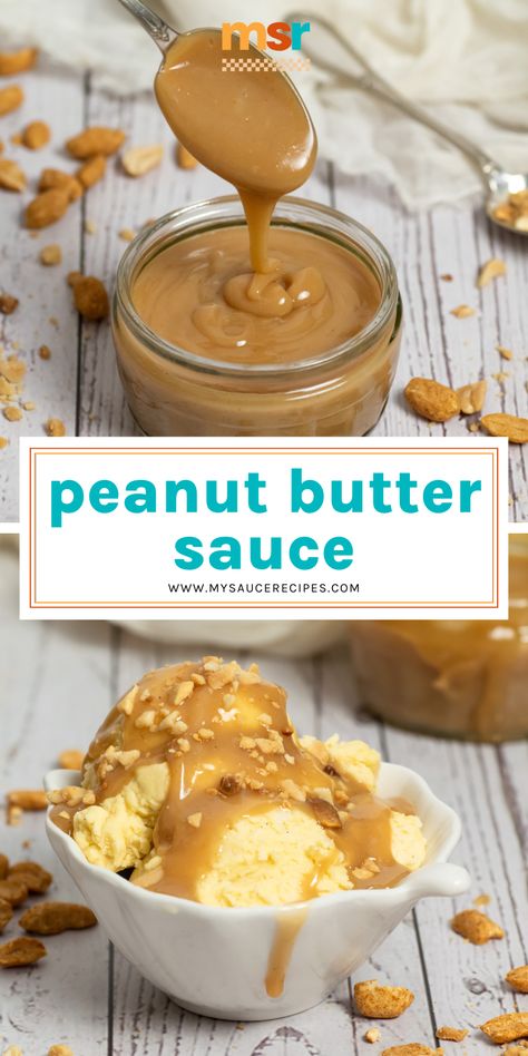 Easy Peanut Butter Sauce, Peanut Butter Sauce Recipe, Ice Cream Sauce, Peanut Butter Sauce, Homemade Syrup, Homemade Peanut Butter, Easy Peanut Butter, Ice Cream Toppings, Dessert Sauces