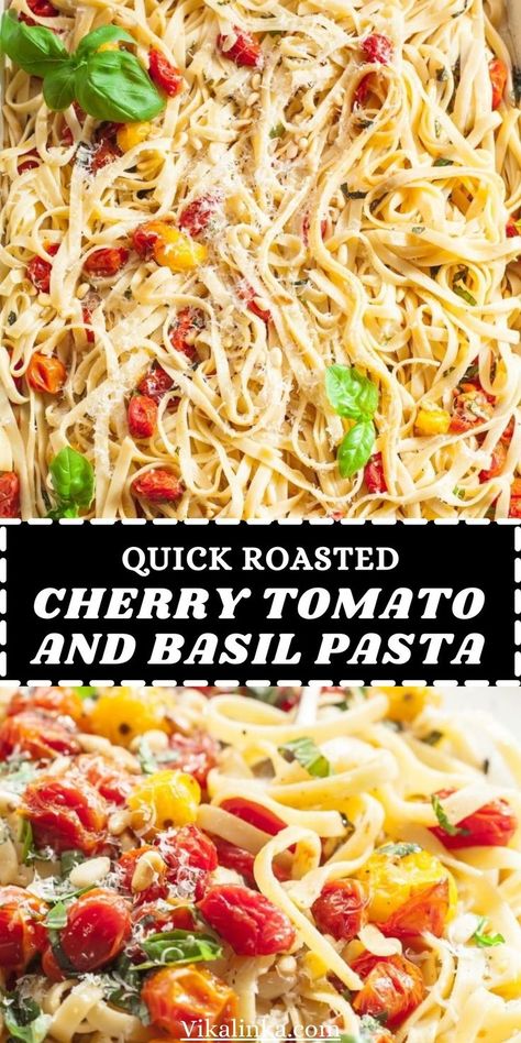 Roasted Tomato Pasta Sauce, Pasta With Grape Tomatoes, Pasta Sauce With Fresh Tomatoes, Pine Nuts Pasta, Tomato And Basil Pasta, Recipe Using Tomatoes, Roasted Grape Tomatoes, Low Calorie Pasta, Garlic Pasta Sauce