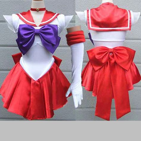 Sailor Mars Costume, Sailor Jupiter Cosplay, Sailor Moon Cosplay Costumes, Sailor Mars Cosplay, Sailor Moon Dress, Rave Ideas, Sailor Moon Costume, Moon Costume, Fancy Dress Halloween Costumes