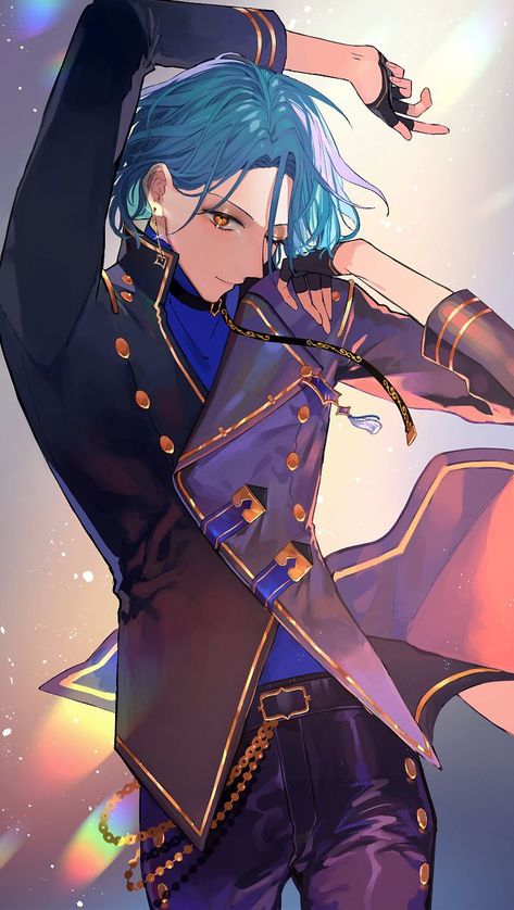 Mens Blue Hair, Crazy B, Ensemble Stars, Music Star, Pretty Art, Blue Hair, Pose Reference, Game Art