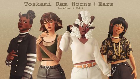 Fantasy & Occult CC Finds on Tumblr Sims 4 Traits, Sims 4 Cas Mods, Sims Packs, The Sims 4 Packs, Tumblr Sims 4, Sims 4 Cc Folder, Ram Horns, Sims 4 Characters, Sims4 Clothes