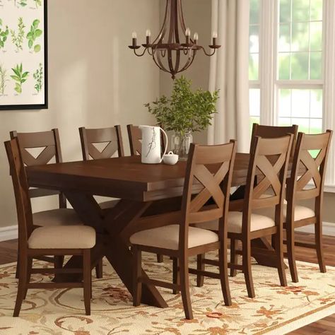 Wooden Dining Table Designs, Dining Table Design Modern, Interior Design Dining, Set Meja Makan, Kursi Bar, Solid Wood Dining Set, Small Kitchens, 7 Piece Dining Set, Carpet Styles