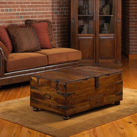 Unique Coffee Table With Storage, Trunk For Coffee Table, Trunk Coffee Table Living Room, Diy Chest Coffee Table, Club Table Living Rooms, Wooden Box Coffee Table, Wood Trunk Coffee Table, Treasure Chest Coffee Table Living Rooms, Coffee Table Box