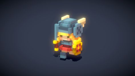 ArtStation - Voxel Valkyrie Animation Test Voxel Character, Voxel Games, Cube World, Voxel Art, Bar Game, Isometric Art, Indie Game, Pix Art, Bar Games