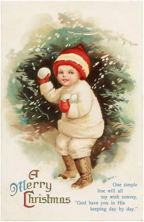 16 Christmas Snow Images with Children! - The Graphics Fairy Antique Christmas Cards, Christmas Paper Napkins, The Graphics Fairy, Vintage Christmas Images, Graphics Fairy, Merry Christmas Santa, Old Christmas, Old Fashioned Christmas, Antique Christmas