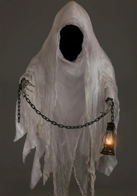 Halloween Warehouse Decorations, Faceless Ghost, Halloween Lights Decorations, Halloween Decor Diy, Halloween Ghost Decorations, Homemade Halloween Decorations, Unfinished Business, Adornos Halloween, Halloween Prop