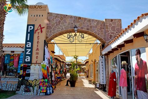 Shopping In Cabo San Lucas, Cabo San Lucas Shopping, Cabo San Lucas Map, Downtown Shopping, Mexican Beach, Mexican Beaches, Talavera Pottery, Baja California Sur, Glass Pottery