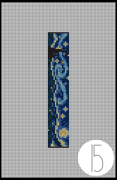 Starry Night Bracelet Pattern, Perler Bead Bookmarks Pattern Pixel Art, Miyuki Loom Pattern, 7 Row Bead Loom Patterns, Bead Loom Bookmark, Pixel Art Bracelet, Loom Beaded Bracelets Patterns, Bead Loom Bracelets Patterns Free, Beadlooming Patterns