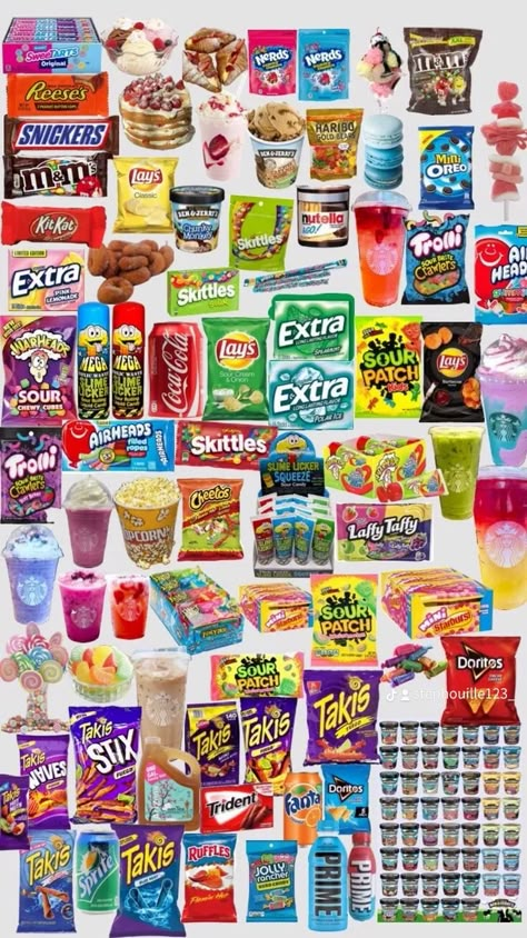 Popular Candy Brands, Snacks Chips And Candy, Types Of Candy List, Good Snacks To Buy, A Lot Of Candy, Good Candy, Homemade Squishies, Squishy Food, Paper Squishy Ideas