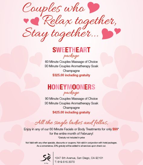 Couples who relax together, Stay together! We believe it! Fun Valentines Day promo! #valentinesday #bemine #massage #spa #sespa #marketing Valentines Spa Ideas, Valentines Spa Specials, Valentines Massage Specials, Spa Valentines Day Promotions, Valentine’s Day Spa Specials, Valentines Day Promo, Valentine Massage, Valentine Promotion, Valentine Day Massage