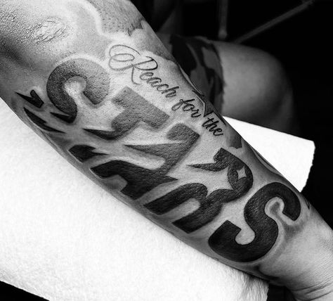 Chosen 1 Tattoo Men Forearm, Tattoo Ideas Male Forearm, Back Forearm Tattoo Men Ideas, Inside Elbow Tattoo Men, Destined For Greatness Tattoo, Outside Forearm Tattoo Men Ideas, Black Men Sleeve Tattoo Ideas, Inner Bicep Tattoo Men Ideas, Back Forearm Tattoo Men