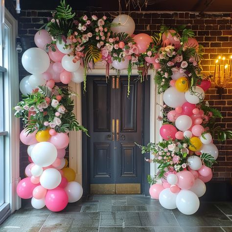 ✨🎈 Make a grand entrance at your next event with our stunning balloon floral doorway decor! 🌸🎉 Whether it's a wedding, birthday, or corporate gala, our custom designs will add charm and elegance to any occasion. Pin now to bring your event decor to the next level! #EventPlanning #BalloonFloral #DoorwayEntrance #PinterestInspiration ✨🎈 Entrance Birthday Decoration, Party Entrance Decoration Entryway, Corporate Event Decor Entrance, Entrance Balloon Decoration, Birthday Party Entrance Decoration, Balloon Entrance Decor, Birthday Entrance Decor, Floral Entrance Decor, Entrance Balloon Arch