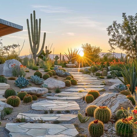 Desert Grasses Landscaping, Desert Curb Appeal, Xeriscape Front Yard Arizona, Low Maintenance Desert Landscaping, Desert Patio Ideas Backyards, New Mexico Landscaping, High Desert Landscaping Ideas, Desert Backyard Ideas, Desert Garden Landscaping